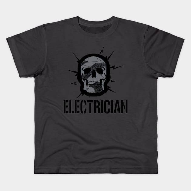 Electrician Kids T-Shirt by  The best hard hat stickers 